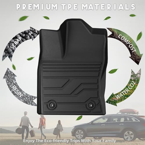 KARPAL Floor Mats Fit for Toyota Tundra 2022-2026 CrewMax Cab, Custom Fit All Weather TPE Floor Liners, 1st & 2nd Row, Tundra SR/SR5/TRD PRO/Limited/Platinum/Castone Accessories - style: 2022-2026 | For Toyota Tundra CrewMax Cab | 1st & 2nd Row