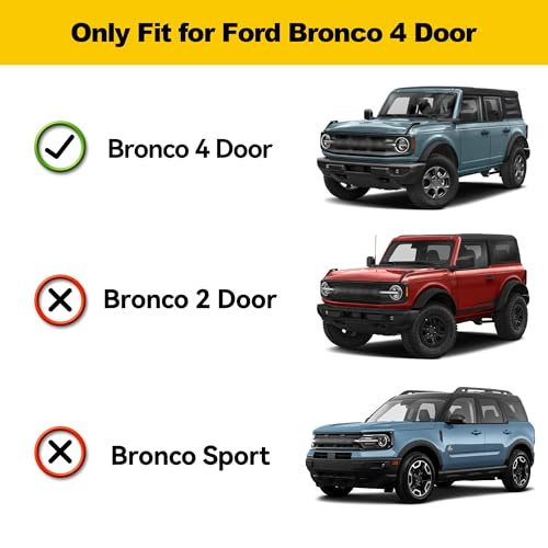 TTX LIGHTING Bronco 4-Door Cargo Liner - Custom Fit Trunk Mats for Ford Bronco 2021-2026 4 Door Cargo Mat All Weather Cargo Tray Black