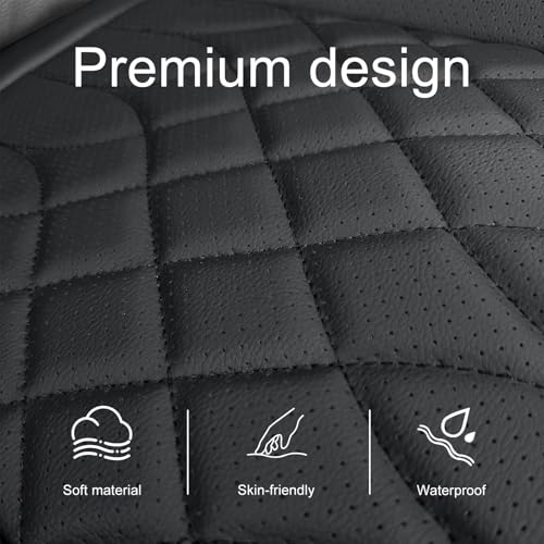 BOPUOVRE 1-Pack Leather Front Car Seat Covers - Bottom Car Seat Covers Fully Wrapped, Non-Slip and Waterproof, Fits Most Vehicles Black - color: black, size: 1 piece