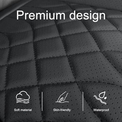 BOPUOVRE 1-Pack Leather Front Car Seat Covers - Bottom Car Seat Covers Fully Wrapped, Non-Slip and Waterproof, Fits Most Vehicles Black - color: black, size: 1 piece
