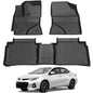All Weather Rubber Car Floor Mats Compatible with 2014-2019 Toyota Corolla(NO FIT Corolla im & Hatchback), Odorless, 3D Raised Edges, Custom Fit Full Set, Laser Measured, Non Slip, Corolla Accessories