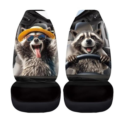 2026 Upgrad Car Front Seat Cover for Men 2 Pieces Set Animal Driver Lightweight Highly Elastic Automotive Seat Cover Anti Slip Towel Blanket for Trucks Sedans Van - color: Animal Driver
