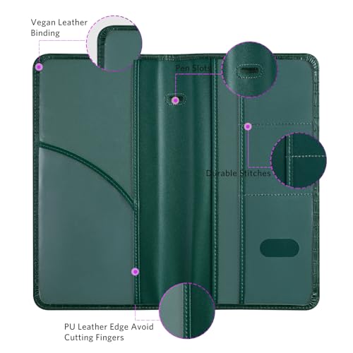CoBak Car Registration and Insurance Holder - Vehicle Glove Box Car Organizer,Auto Truck Comparment Accessories Case with Magnetic Closure for Driver License,Cards - color: L-Crocodile Pine Green