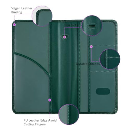 CoBak Car Registration and Insurance Holder - Vehicle Glove Box Car Organizer,Auto Truck Comparment Accessories Case with Magnetic Closure for Driver License,Cards - color: L-Crocodile Pine Green