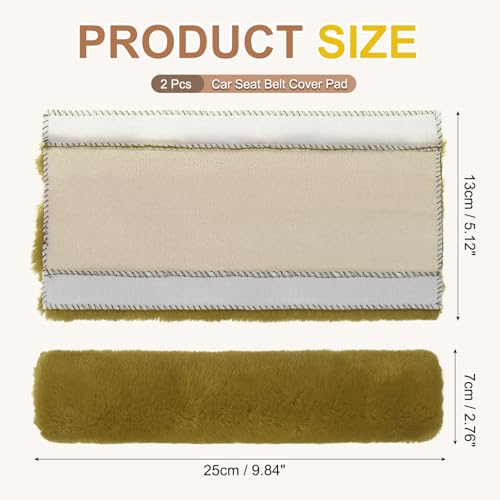 PATIKIL Car Seat Belt Cover Pad, (Khaki) (2 Pcs), Soft Fluffy Seatbelt Cushion Shoulder Strap Covers, Suit for - Bag/Auto/Car Accessories - color: Khaki