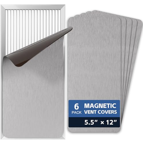 6 Pack Magnetic Vent Covers 5.5"x12", Magnet Cover for Home Floor Wall Ceiling RV Registers Air Vent Decoration Covers Magnetic Sheets - color: Gray,6Pack, size: 5.5*12 In