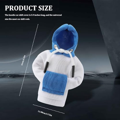 Universal Hoodie Car Gear Shift Cover, Funny Shifter Hoodie, Most Car Gear Shift Levers - color: White Blue, size: 1 Piece