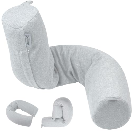 Dot&Dot Twist Memory Foam Travel Pillow, Bendable Neck Pillow for Airplane, Car and Home, 26-Inch Adjustable Roll, Neck Support, Chin, Lumbar and Leg