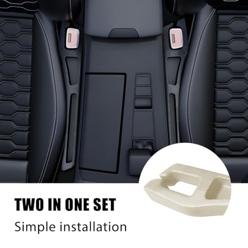 Car Seat Gap Filler, 2PCS Crevice Blocker Stopper Between Vehicle Seat Console, No Drop Automotive Fill Crevice Guard Interior Accessories, Universal for SUV Truck Sedan (Beige) - color: Beige