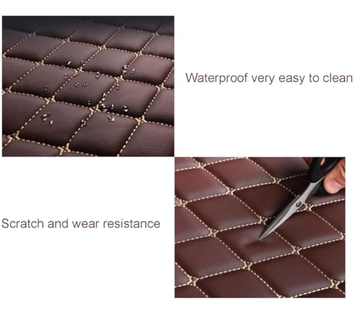 Luxury Leather Car Floor mats Custom Personalized Full Coverage car Floor mat for 99% of Cars. (Beige)