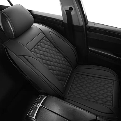 Car Seat Covers Front Pair,Universal Fit for Most Cars,SUV,Sedans and Pick-up Trucks,Automotive Faux Leather Vehicle Cushion Covers(Front Pair,Black) - color: Black, size: Front Pair