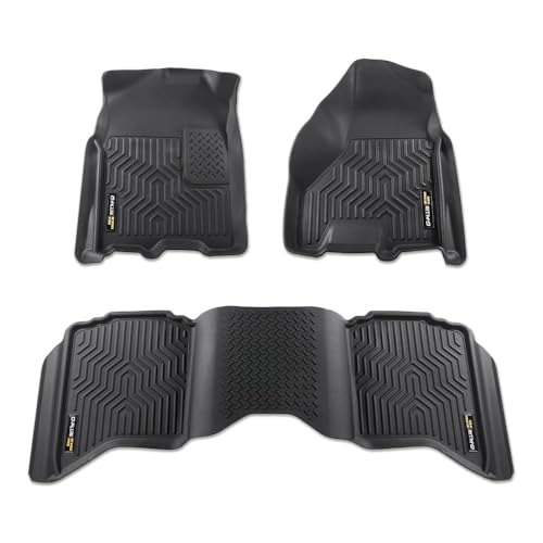 G-PLUS TPE Floor Mats Compatible with Dodge Ram 2500 3500 Crew Cab w/Auto Trans 2010-2018,Fit Dodge Ram 1500 2009-2024(19-24Classic Body) 3PCS All Weather Floor Liners Full Protection 1st & 2nd Row - size: Fit Ram 2009-2023 | Black 3PCS