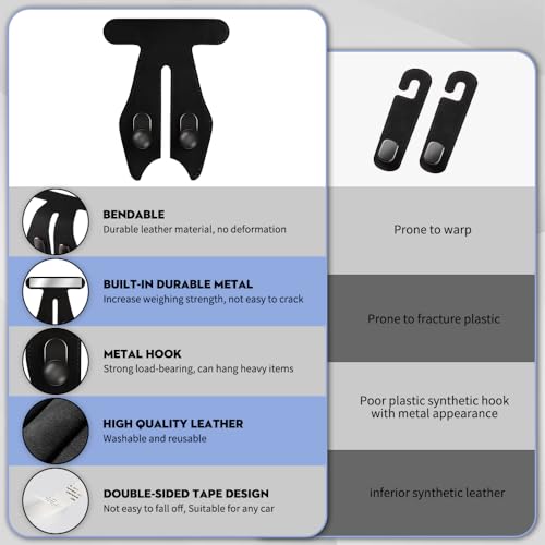 Car Hook for Co-Pilot Glovebox, Universal Vehicle Glove Box Organizer for Umbrella Handbag Coat(Black)