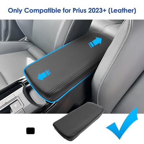 2023 2024 2025 2026 Prius Center Console Cover for Toyota Prius (LE/XLE/Limited/Nightshade Edition), Waterproof&Comfy Leather Armrest Cover 2026 2025 Prius Accessories (Leather) - color: Leather