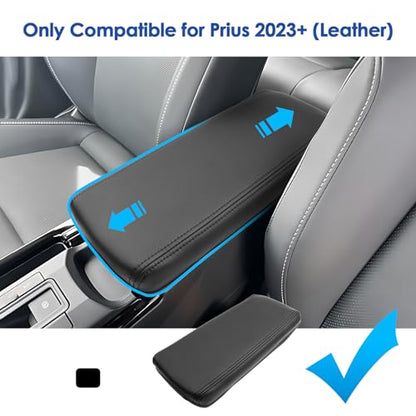 2023 2024 2025 2026 Prius Center Console Cover for Toyota Prius (LE/XLE/Limited/Nightshade Edition), Waterproof&Comfy Leather Armrest Cover 2026 2025 Prius Accessories (Leather) - color: Leather