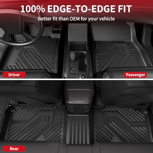 LASFIT Floor Mats & Trunk Mat for Honda Accord Sedan 2026 2025 2024 2023 (Gasoline & Hybrid), All Weather TPE Floor Liners 1st & 2nd Row & Cargo Mat Full Set, Black - style: 3）For Honda Accord | 2023-2026 | Full Set