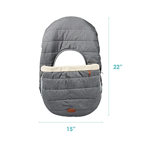 JJ Cole Baby Car Seat Cover, Blanket-Style Baby Stroller & Baby Carrier Cover, Heather Gray - color: Heather Gray