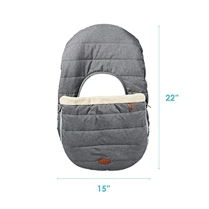 JJ Cole Baby Car Seat Cover, Blanket-Style Baby Stroller & Baby Carrier Cover, Heather Gray - color: Heather Gray