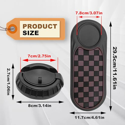 Universal Multifunction Anti-Slip Car Dashboard Mat, Rotatable Car Phone Holder Dashboard Pad with Temporary Parking Number, and Large Pad for Phones Sunglasses (Black+Brown)