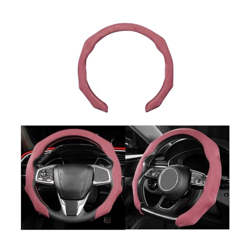 Mandark Car Steering Wheel Cover, Suede Sport Vehicle Steer Wheel Protector Fitting 15 Inch, Non-Slip Comfortable Automotive Interior Decoration Accessories, Universal for Most Cars (Wine Red) - color: Wine Red