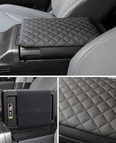 INTGET Center Console Cover for 2026 Toyota RAV4 Accessories Car Interior Middle Armrest Arm Rest Cushion Lid Pad XLE Premium, LE, XSE, SE, Limited, Woodland, GR Sport (Argyle Pattern with Pad)