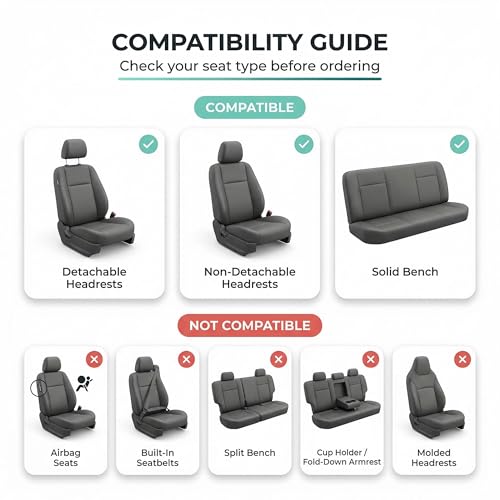FH Group Car Seat Covers Classic Cloth Seat Covers Full Set with Gift – Universal Fit for Cars Trucks & SUVs (Black) FB102114 - color: Black, size: Full Set