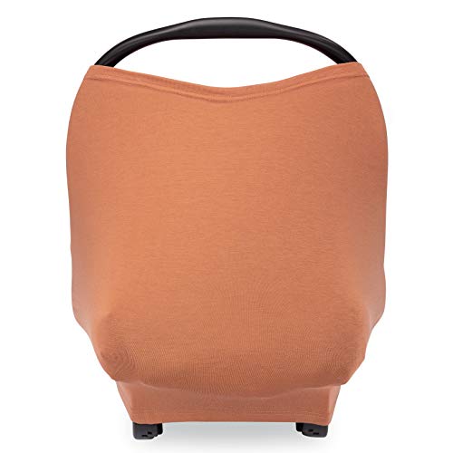 Parker Baby 4 in 1 Car Seat Cover for Girls and Boys - Stretchy Carseat Canopy, Nursing Cover, Grocery Cart Cover, High Chair Cover - “Copper” - color: Copper
