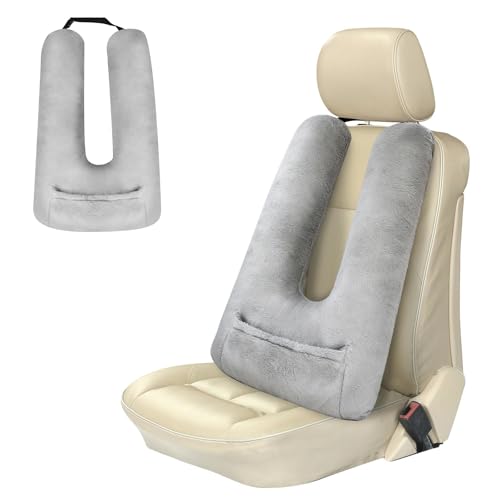 Car Pillow for Kids & Adults, U-Shaped Soft Car Travel Pillow for Sleeping, Head & Neck Support Pillow for Car Seat, Ideal for Road Trips and Long Car Rides, Grey - color: Grey