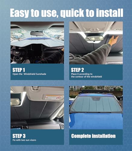 Windshield Sun Shade for Porsche Cayenne 2019-2026, Custom-fit Windshield Cover, Heat Insulation Shield, Protect Dashboard, Foldable Car Window Shades - Porsche Cayenne Accessories