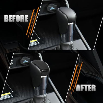 TOMALL Stainless Steel Car Gear Shift Knob Cover Compatible with Honda Civic 11th 2022 2023 Shifter Panel Trim Gear Lever Cover for Car Interior Center Console Accessories (Black Brushed) - color: Stainless Gear-Black Brushed