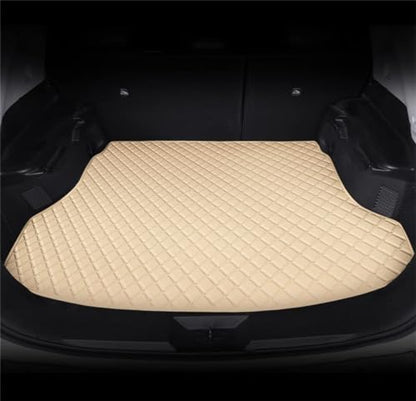 Custom Making Trunk Mats Cargo Mats Fit for 99.9% Sedan SUV All Weather Protection Leather Liners Trunk Mat Cargo Liners (Beige) - color: beige