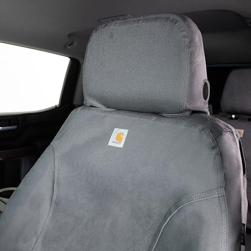 Covercraft Carhartt SeatSaver Custom Seat Covers | Fits 2023-2025 Honda Pilot | 1st Row Bucket Seats, Duck Weave Gravel