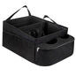 Car Passenger Seat Organizer, Collapsible Oxford Fabric Car Organizer with Partitions & 2 Cup Holders, Multi-Purpose Large Capacity Storage Box for Front & Back Seats