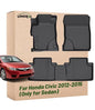 Car Floor Mats Replacement for Honda Civic Sedan & Sedan Si 2012-2015 (Not for Coupe) Heavy Duty Liner Custom Fit All Weather Protection Carpets Coverage Waterproof Durable Odorless