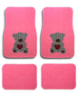 Universal Fit Front/Rear 4-Piece Full Set Crystal Bling Rhinestone Design Studded Carpet Car SUV Truck Pink Floor Mats - 4 Pcs Set (Bear-Pink) - color: Bear-Pink