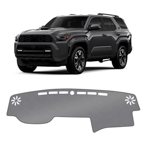 KUST Gray Dash Cover Compatible with Toyota 4Runner 2010-2024 Dashboard Cover Accessories for 4Runner Non-Slip Polyester Dashboard Mat Custom Fit Center Console Sunshield Protector No Glare - size: 4Runner 10-24(Gray)