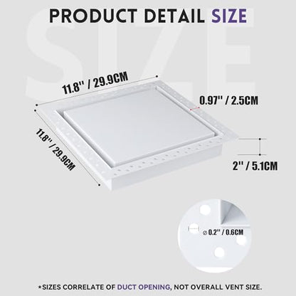 10x10 Wall Vent, Metal Ceiling Vents Covers Paintable HVAC Vent Cover Decorative Air Vents Modern Register Grille Flush Wall Vent for Walls Ceiling