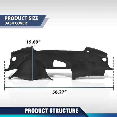 PIT66 Dash Cover Dashboard Compatible with Honda Acura TL 2004 2005 2006 2007 2008 TPE Black - size: 2004-2008 Honda Acura TL(Black)