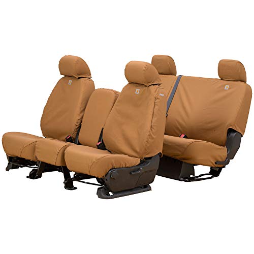 Covercraft Carhartt SeatSaver Custom Seat Covers | Fits 2001-2006 Ford F-250/F-350 | 1st Row 40/20/40 Bench Seat, Duck Weave Brown