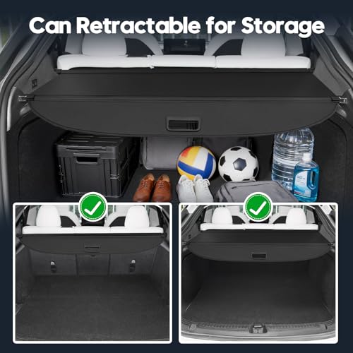 Powerty Cargo Cover for Tesla Model Y Juniper 2025 2026(Just for 5-Seaters), Trunk Cover Retractable Trunk Shielding Shade Privacy Luggage Screen for Model Y Juniper Accessories - size: 2025-2026 | Tesla Model Y Juniper