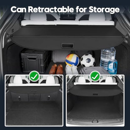 Powerty Cargo Cover for Tesla Model Y Juniper 2025 2026(Just for 5-Seaters), Trunk Cover Retractable Trunk Shielding Shade Privacy Luggage Screen for Model Y Juniper Accessories - size: 2025-2026 | Tesla Model Y Juniper