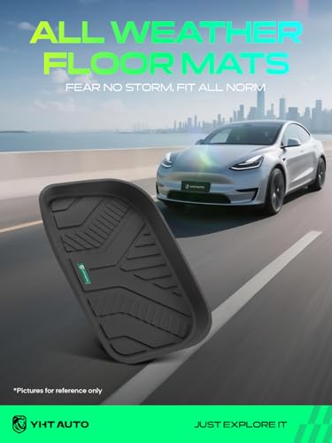 YHTAUTO Rear Lower Storage Trunk Mat Compatible with Tesla Model Y Juniper 2025 2026, TPE Floor Liners All Weather Custom Fit, Black - style: Rear Lower Storage Mat
