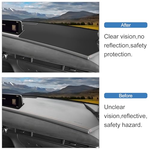 Dashboard Cover Mat for Mazda 2020-2025 2026 CX-30 CX30 Accessories (Without HUD) Black Flannel Material Anti-Slip Dash Cover Mat Sunshade Glare UV Rays Protector - size: for Mazda 2020-2026 CX-30 (Without HUD)