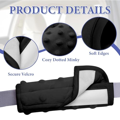 2 Pack Car Seat Strap Pads for Babies, Soft Car Seat Shoulder Strap Covers for Baby Child Kids, Black - color: Black