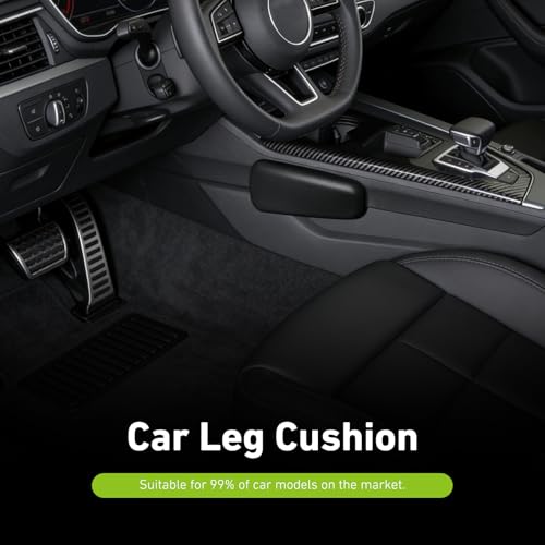 2 PCS Car Door Elbow Armrest Pads, Scratch-Resistant Soft Leather Knee Cushion for Leg Support, Car Interior Center Console Support Pillow, Universal for Most Vehicles (Black)