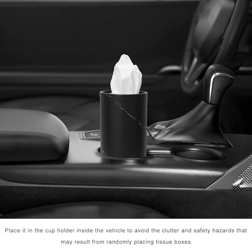 4 PCS Car Tissue Holder, Refillable Auto Cup Holder Napkin Tube Container with Facial Tissues, Portable Tissue Cylinder Box Paper Towel Organizer for Vehicle Office Home (Black) - color: Black