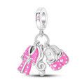 NARMO Charms for Bracelets 925 Sterling Silver Star Dangle Charms Car Keys Lipstick Dangle Charm Beads for Women Bracelets Necklace - color: Bathrobe