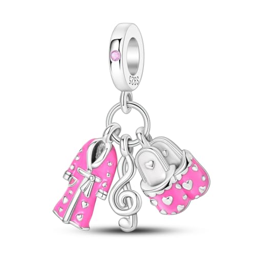 NARMO Charms for Bracelets 925 Sterling Silver Star Dangle Charms Car Keys Lipstick Dangle Charm Beads for Women Bracelets Necklace - color: Bathrobe