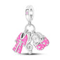 NARMO Charms for Bracelets 925 Sterling Silver Star Dangle Charms Car Keys Lipstick Dangle Charm Beads for Women Bracelets Necklace - color: Bathrobe