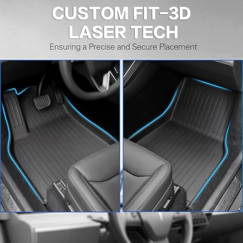 Weize 2025 2026 Tesla Model Y Juniper All Weather Cargo Liner Floor Mats 9 PCS & Double Layer Center Console Organizer 4 PCS, Full Coverage Tesla Interior Accessories Kit(Not for Standard) - style: Tesla Model Y Floor Mats & Console Organizer Combo 13PCS